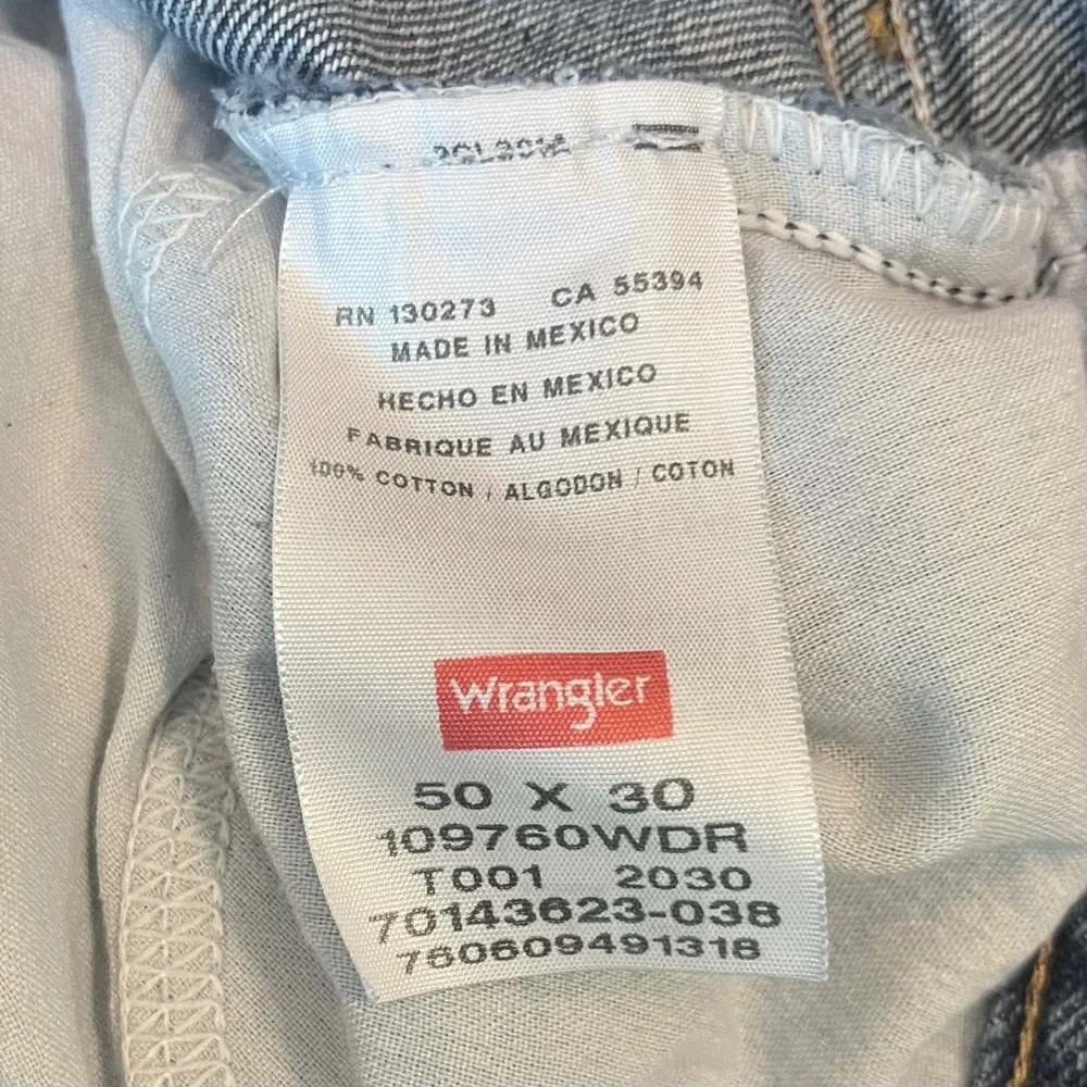 Wrangler Relaxed Fit Jeans Mens 50x30 Blue Denim Classic Workwear Cowboy